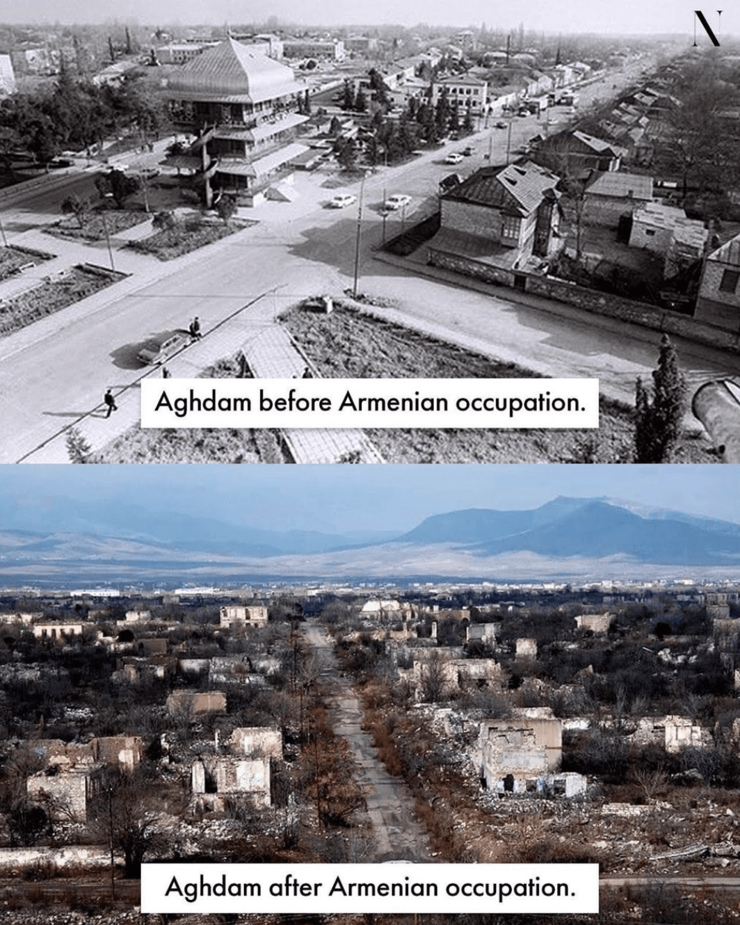 Aghdam before and after occupation