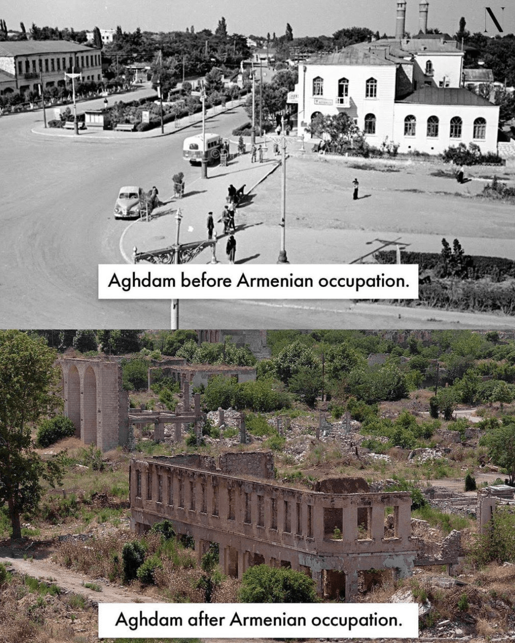 Aghdam before and after occupation