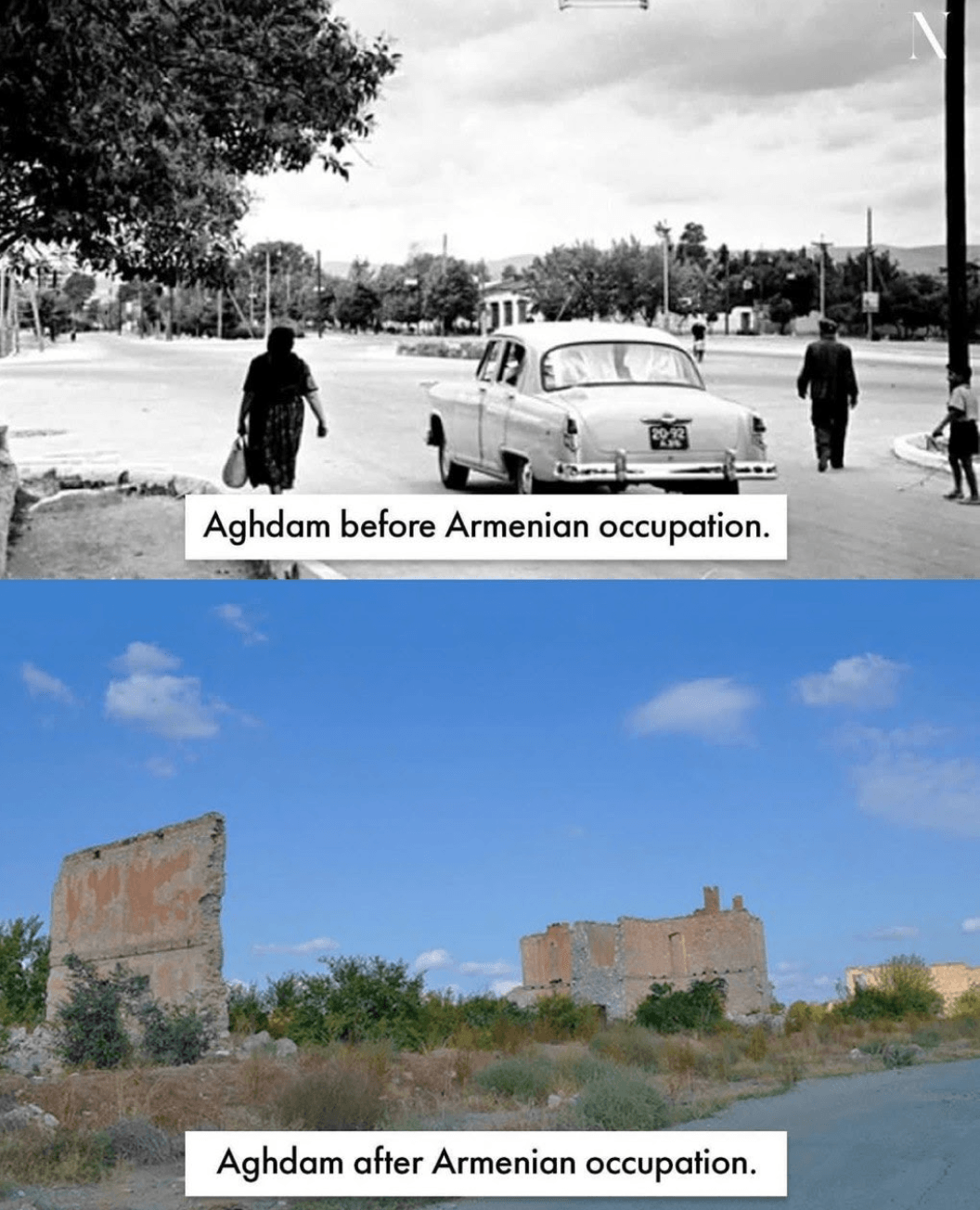 Aghdam before and after occupation