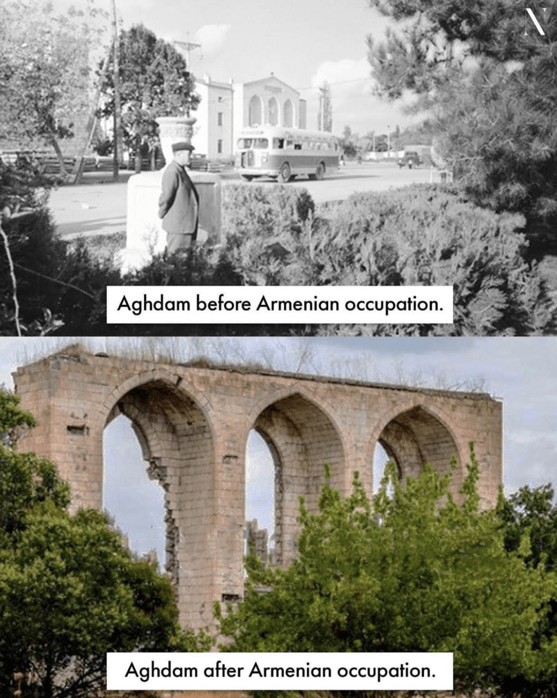 Aghdam before and after occupation